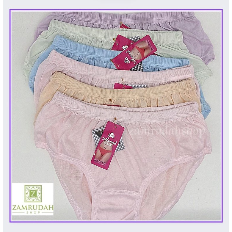 Celana Dalam Wanita Katun Lusinan 12pcs/ Cd Cewek Dewasa Murah Warna Muda Marina 6pcs/ cd wanita yay