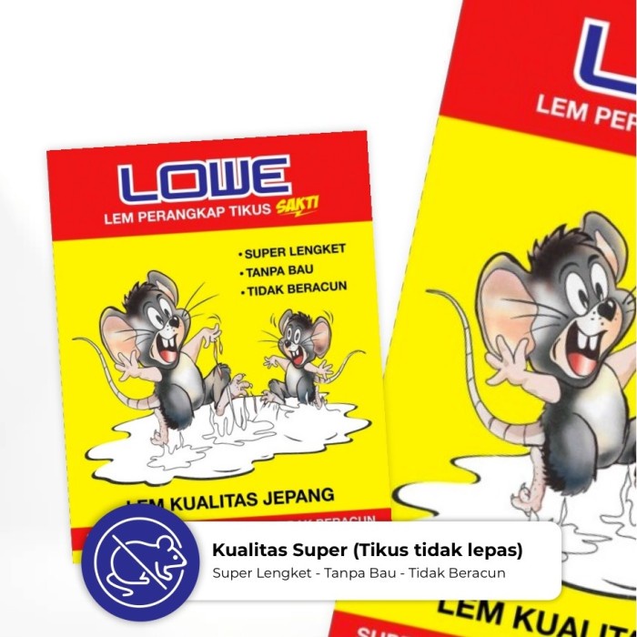 Lem Lengket Jebakan Perangkap Papan Buku Umpan Tikus Cicak LOWE 34x22