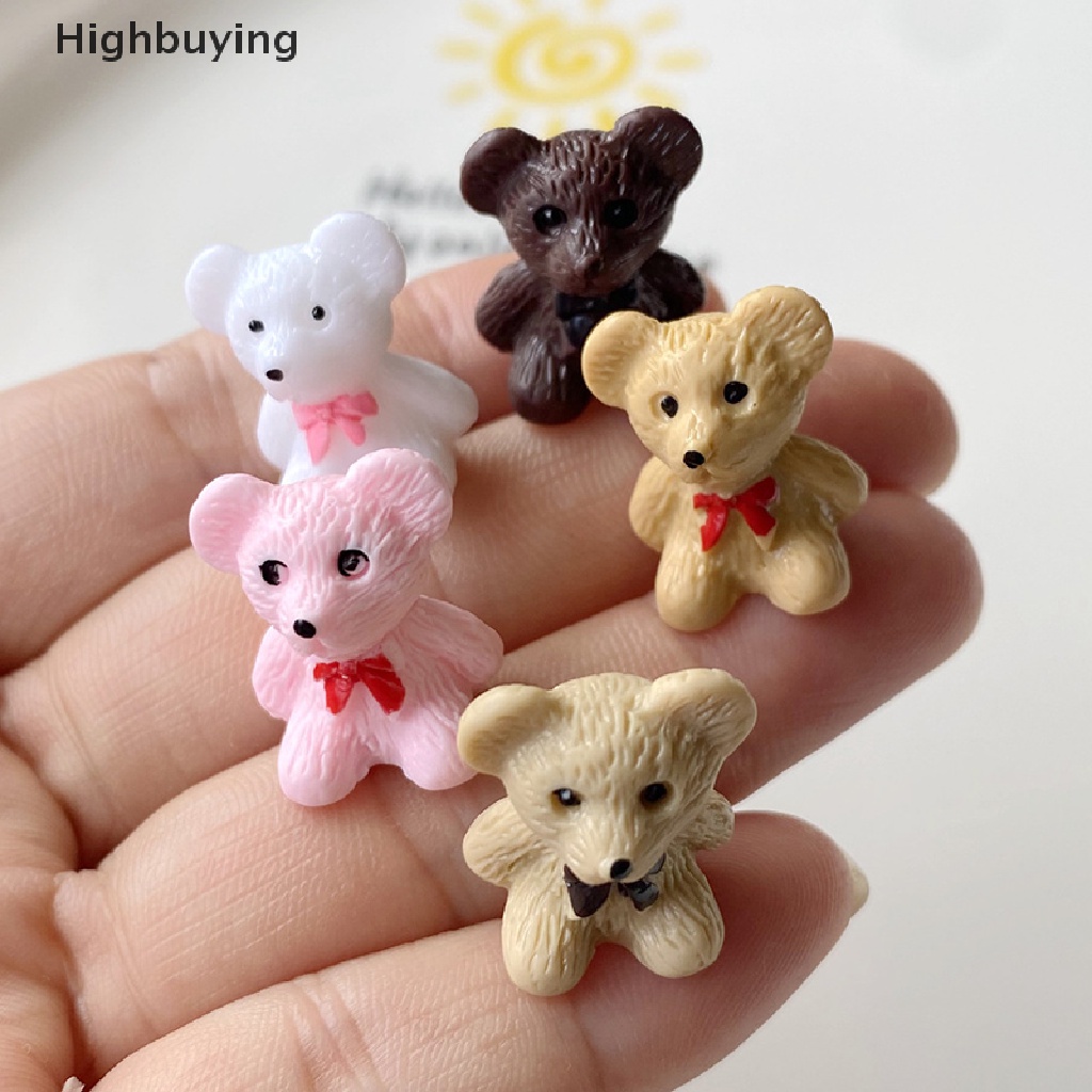 Hbid 10Pcs DIY Mini Little Sitg Bear Mainan Perhiasan Miniatur Aksesoris Rumah Boneka Glory