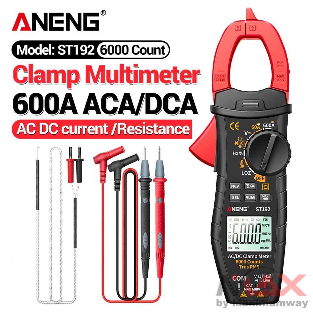 ANENG ST192 Clamp Multimeter Digital Voltage Tester 60A/600A Tester AC/DC Current 6000 Counts True R