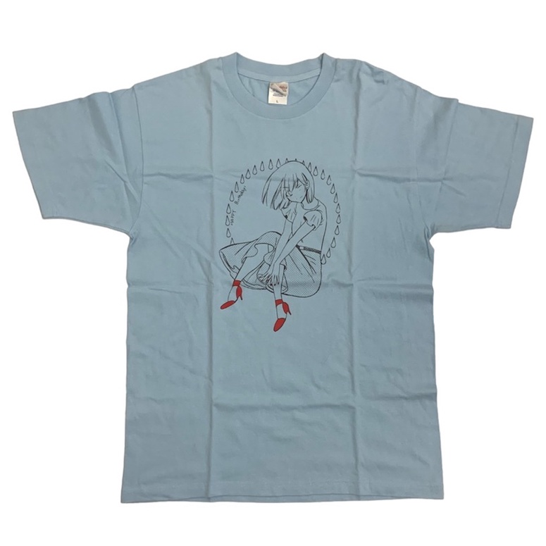 Vintage Light Blue Anime T-Shirt