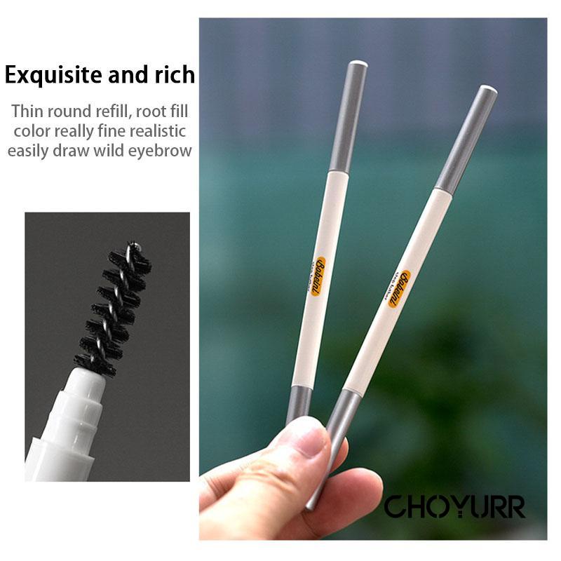【COD】Pensil Alis Tahan Air Halus Berkepala Ganda Berkeringat Bukti Keringat Riasan Sapuan Halus -CH