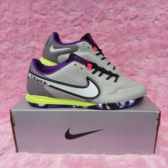 SEPATU BOLA FUTSAL NIKE TIEMPO LEGEND 9 ACADEMY IC SMOKY GREY 39-45