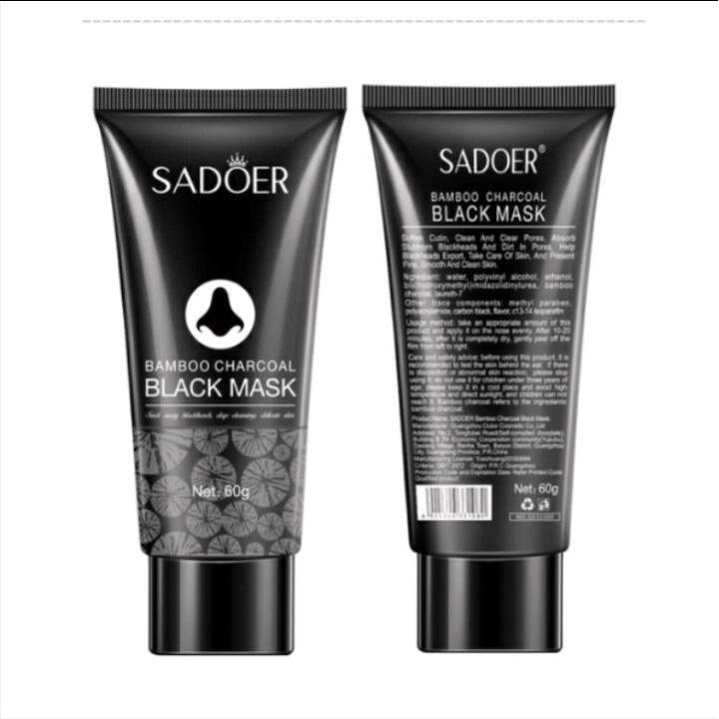 Sadoer Masker Komedo / Masker Arang Activated Carbon Black Mask Ampuh KOMEDO MENGANGKAT