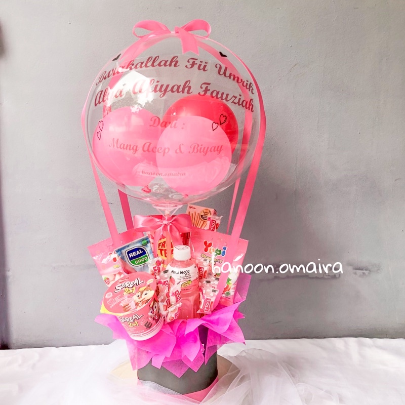 Buket Balon Snack + Uang Ditarik / Buket Balon Sukabumi / Bloom box balon sukabumi
