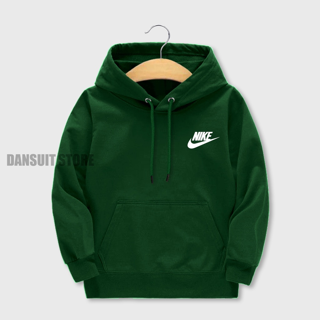 Sweater Hoodie Anak Laki-laki/Perempuan Usia 4-13 Tahun Hoodie Anak Motif Sablon Logo NIKE Bahan Tebal Premium