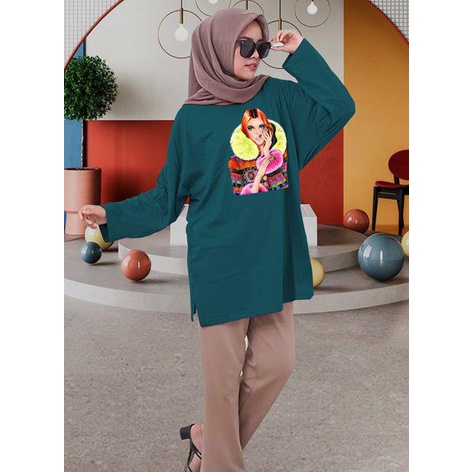 BLOUSE OVERSIZE LENGAN PANJANG LD 130CM DTF CEWEK SHALL