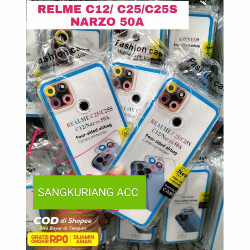 Softcase Slicon Bening Transparan hp Realme C12/C25/C25S/NARZO 50A