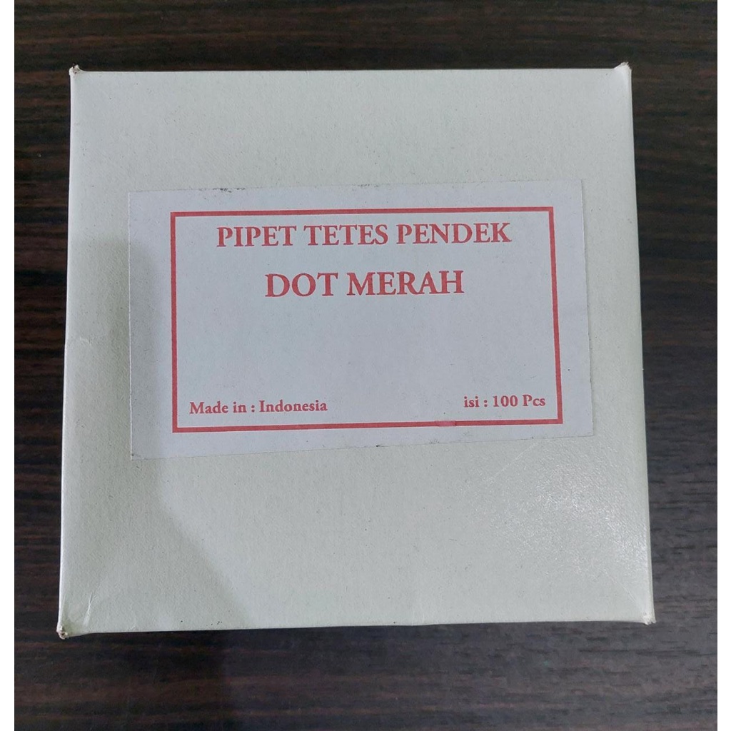 Pipet Tetes Dot Merah / Pipet Kaca 9cm