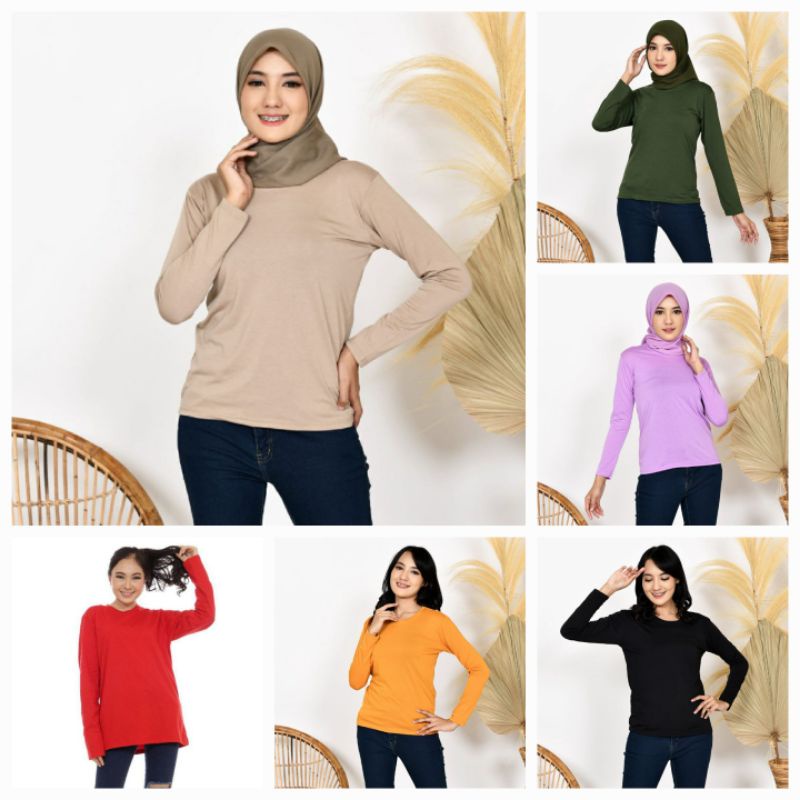 Kaos polos lengan panjang| kaos lengan panjang hijab