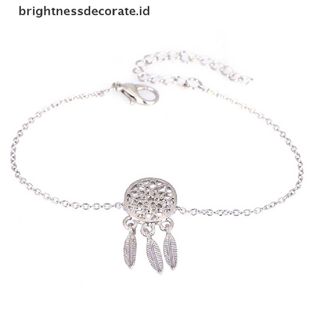 [Birth] Bulu Rumbai Dream Catcher Rantai Kaitan Gelang Bangle Wanita Perhiasan Fashion [ID]