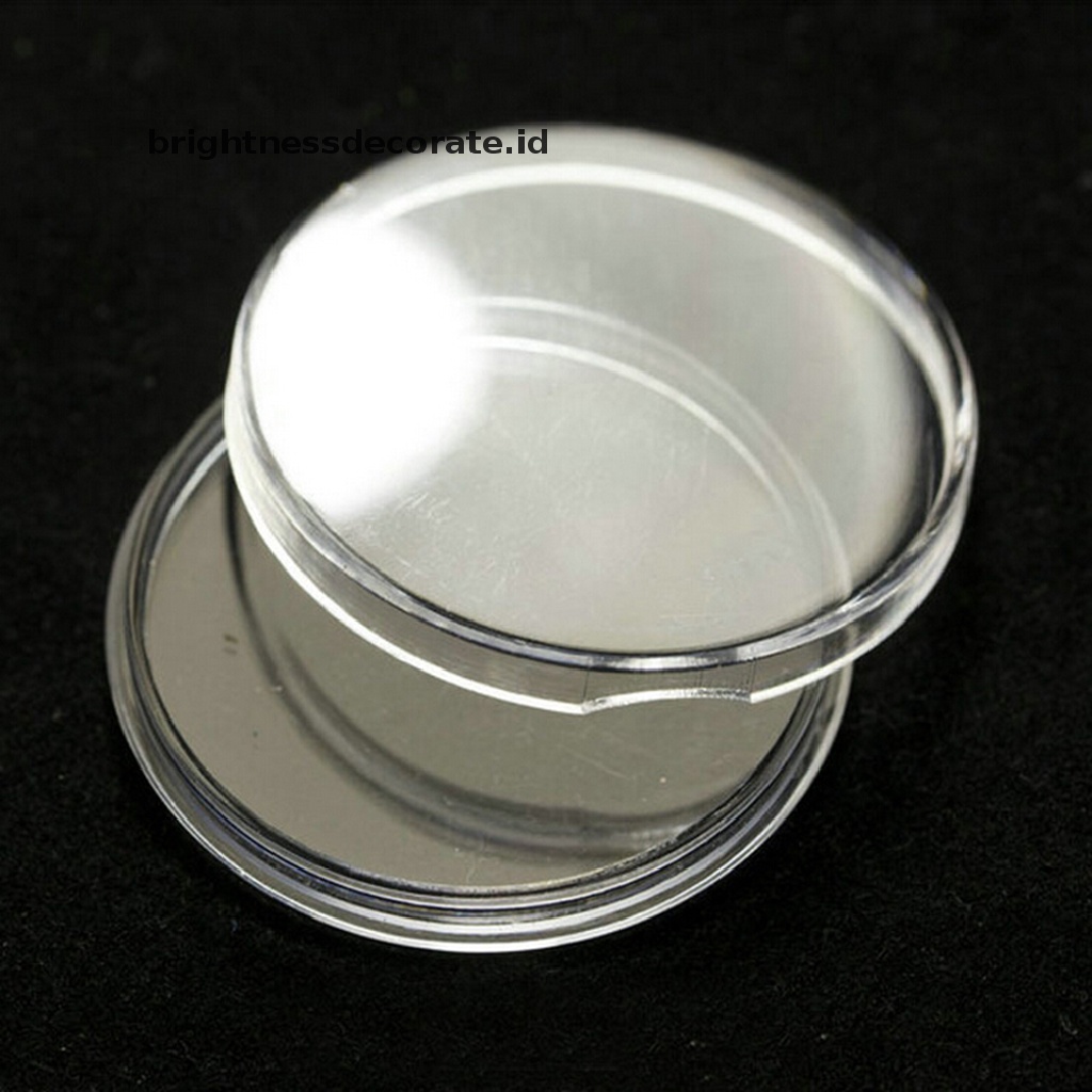 [Birth] 10pcs 40mm Diterapkan Bening Kasus Bulat Penyimpanan Koin Kapsul Holder Bulat Plastik [ID]