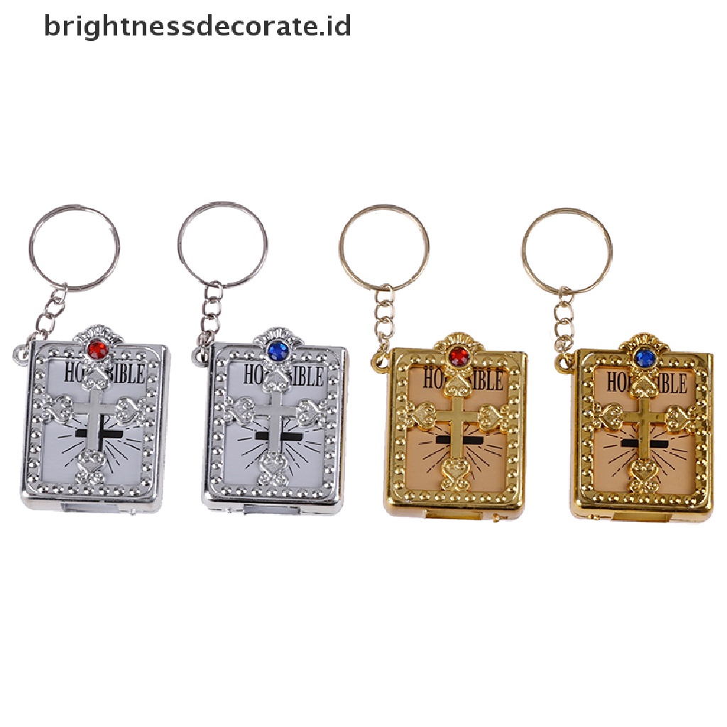 [Birth] Gantungan Kunci Kitab Suci Mini Gantungan Kunci Salib Yesus Kristen Religi Keyring [ID]