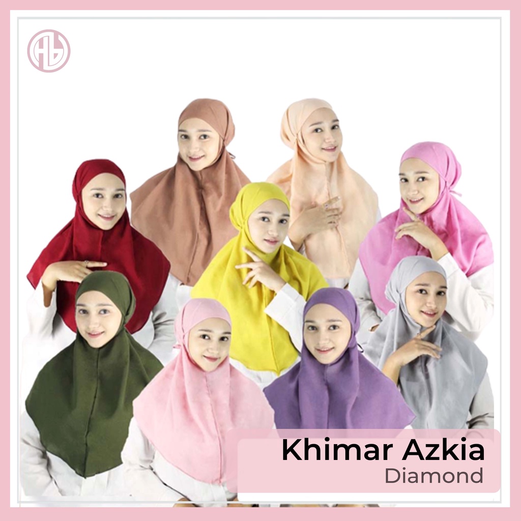 Khimar Azkia Simple Tali Instan / Bergo Diamond  - Warna Lengkap