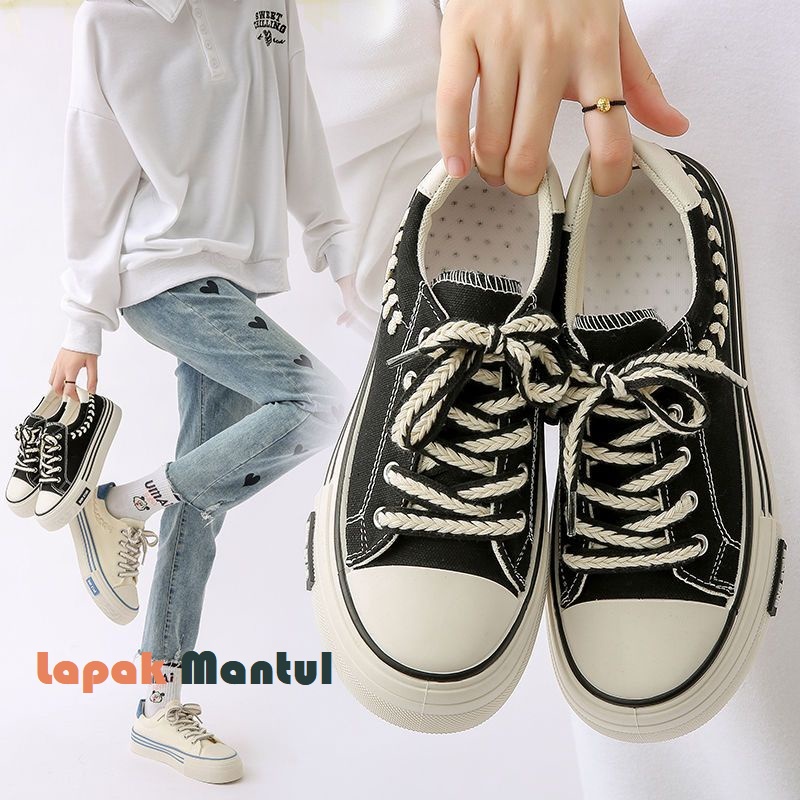 LM-0258 Sepatu Wanita Canvas Original Sepatu Sneakers Kanvas Wanita Elegan Fashion Terbaru Quality Premium