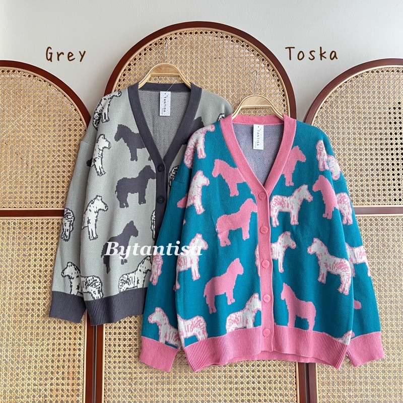 CARDIGAN RAJUT PREMIUM MOTIF HORSE