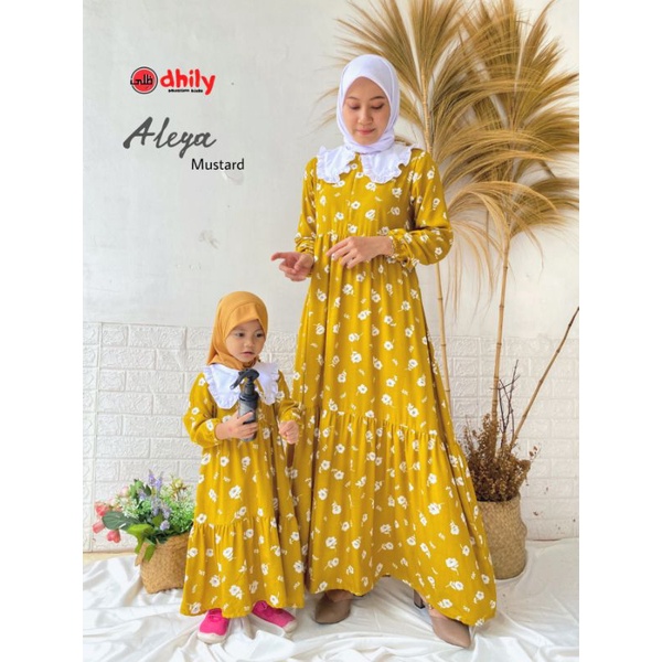 Gamis Couple ibu dan anak, gamis couple aleya by Dhily