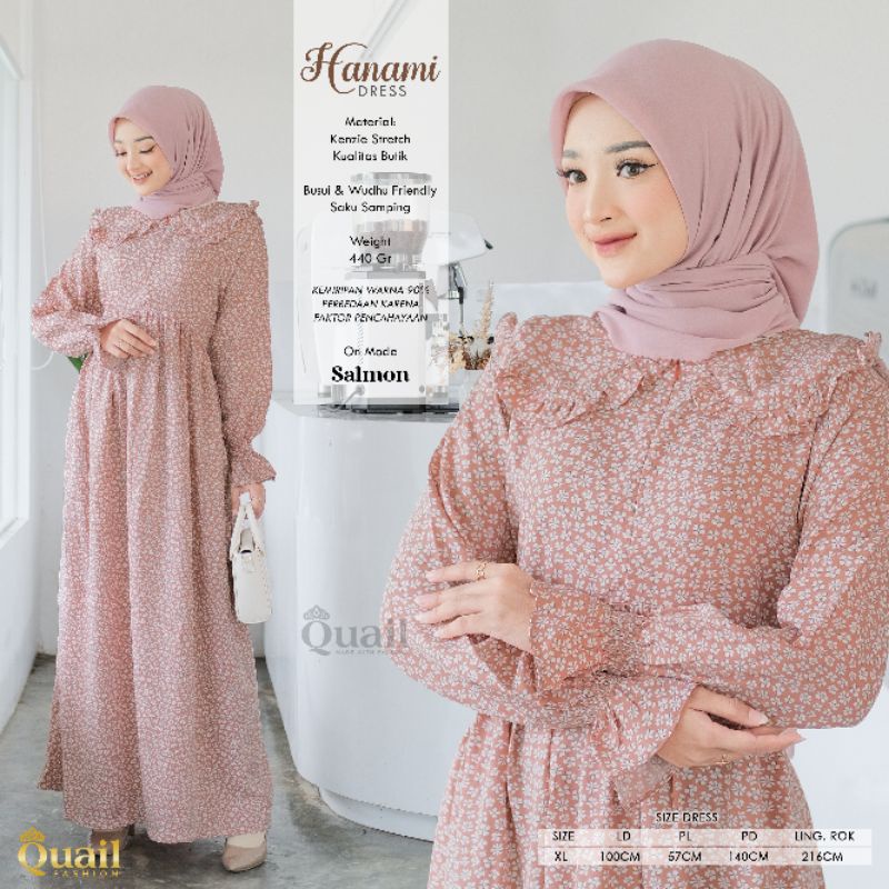 Dress Gamis Wanita Muslim Syari Original Quail Hijab HANAMI