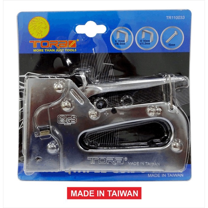 

TORA 3 Way Stapler Gun Tangan Bisa Staples & Paku 6-14mm - TAIWAN