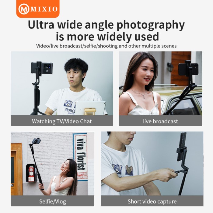 MIXIO A66 - 160CM Tongsis Bluetooth Selfie Stick Tripod with LED Light