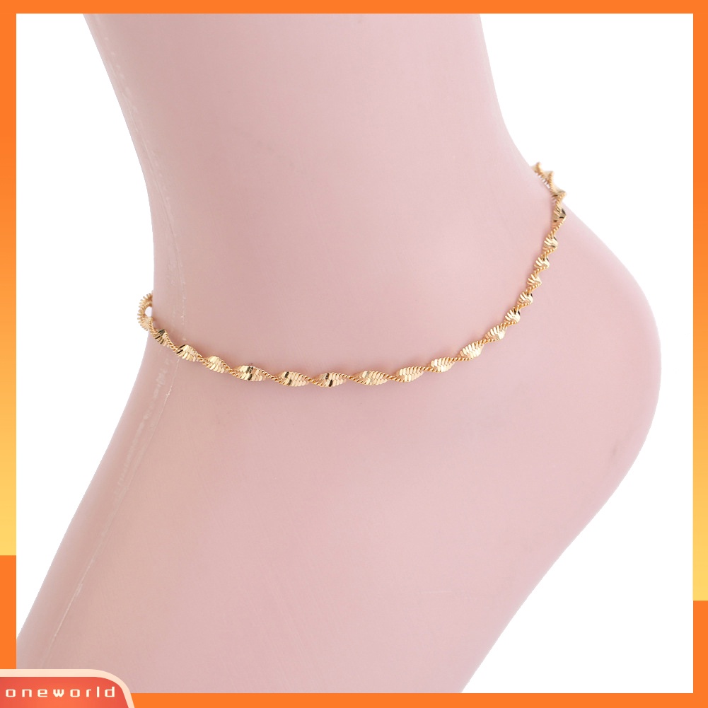 {oneworld} Logam Hati Pesona Gelang Kaki Wanita Musim Panas Pantai Sandal Barefoot Ankle Bracelet