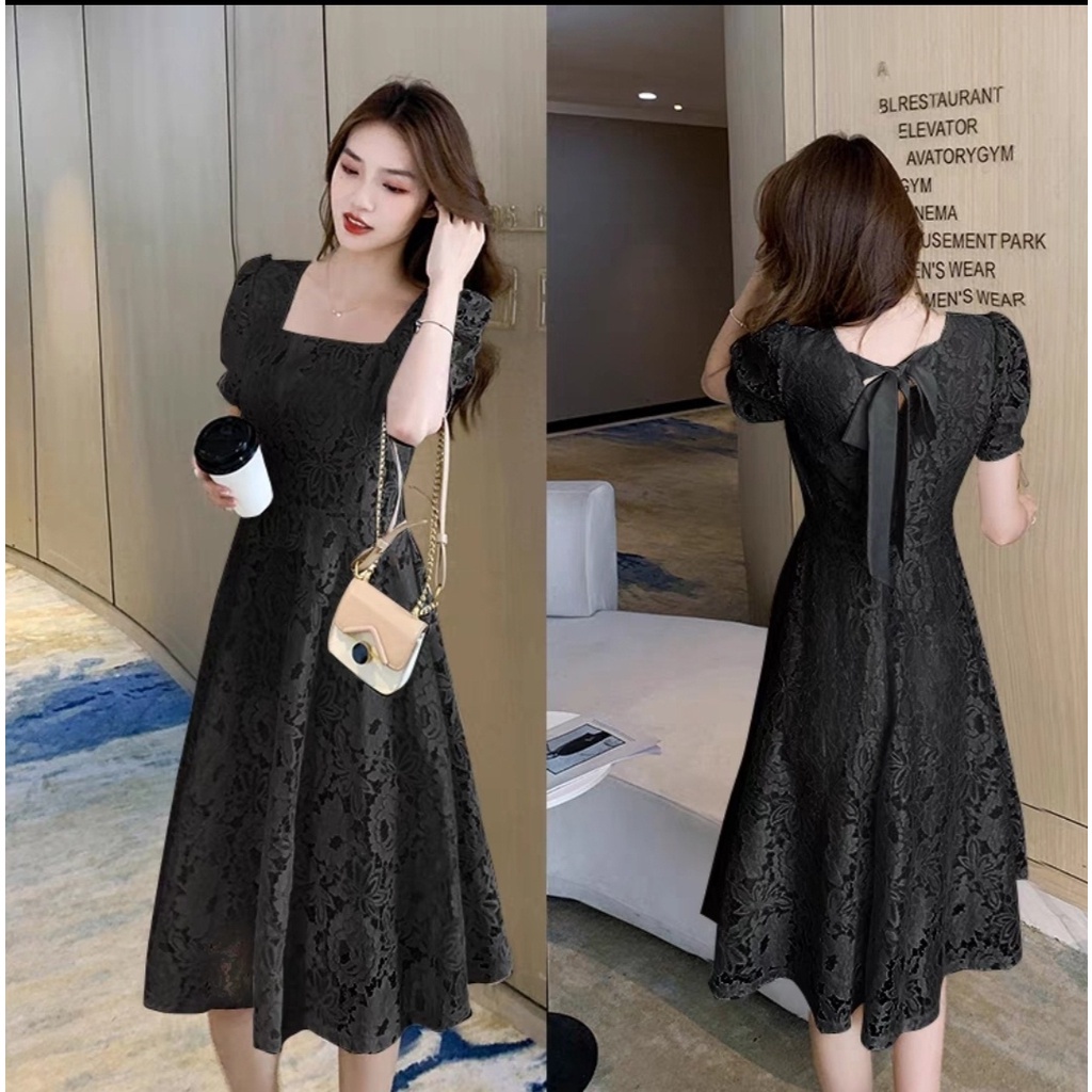 [DRESS BRUKAT MADEL SL] dress wanita brukat varian warna