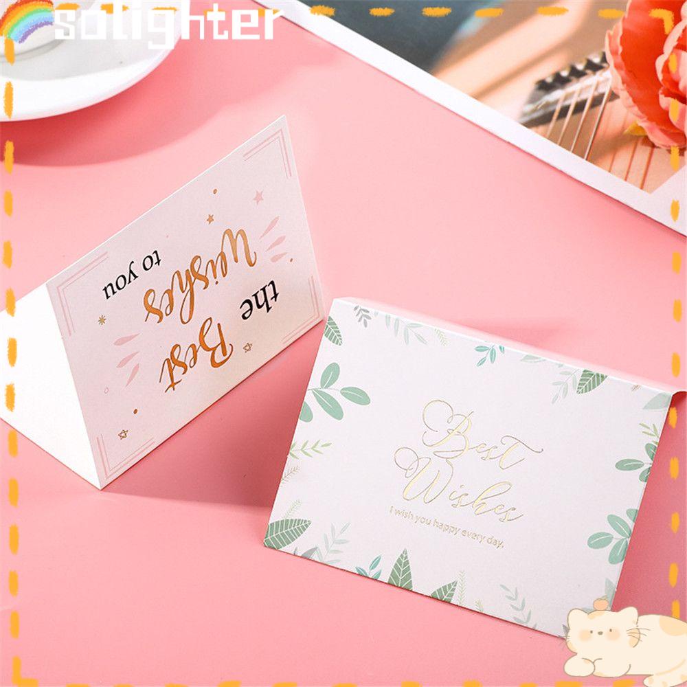 Solighter Thanks Card Bronzing Paket Sisipan Shopping Gift Happy Birthday