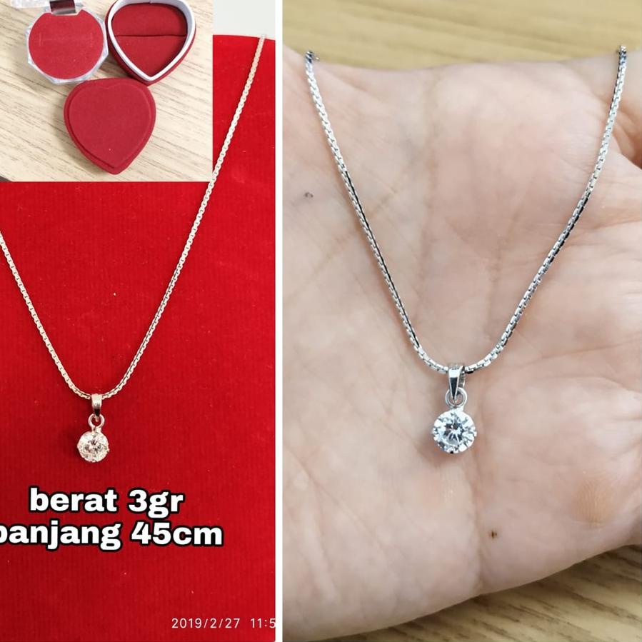 Diskon | KF7 | KALUNG LIONTIN DESI PERAK ASLI LAPIS EMAS PUTIH S925 GLOBAL JEWELLERY