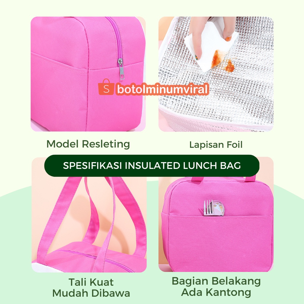 Tas Bekal Makan Anak Karakter Besar Tahan Panas Dingin Lapisan Foil