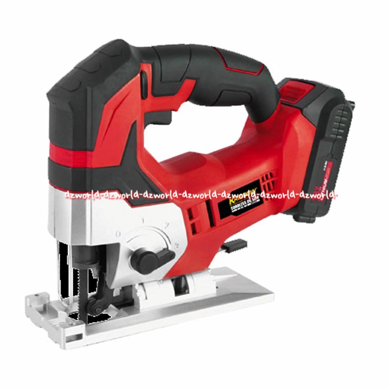 Krisbow Jigsaw Machine Cordless 18v Alat Mesin Gergaji Portable Tanpa Kabel Mesin Pemotong Kayu Bahan Bangunan Kris Bow Jig Saw Saws Cord Less Warna Merah Red