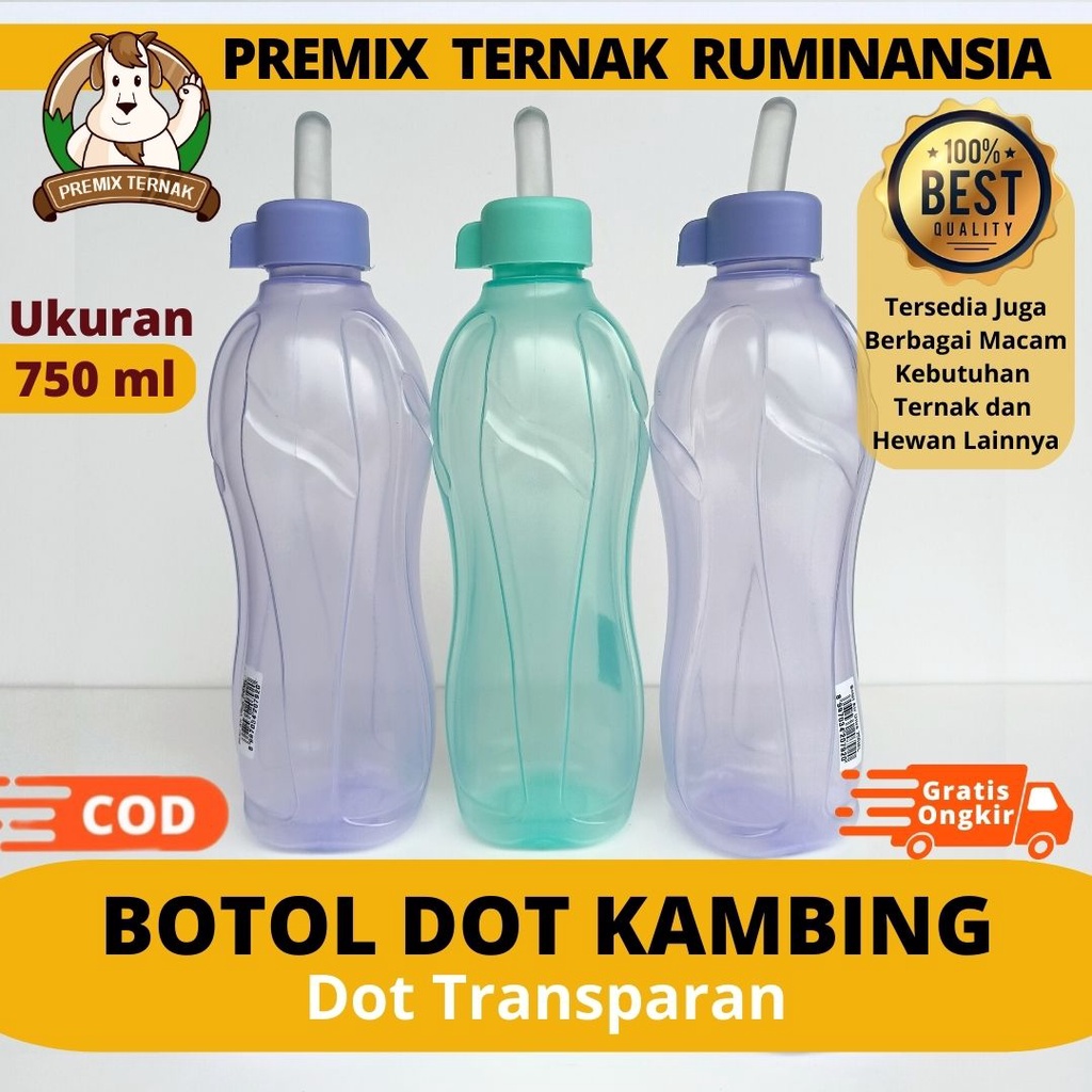BOTOL DOT KAMBING 1 LITER (Dot Transparan) | DOT dengan Karet Elastis