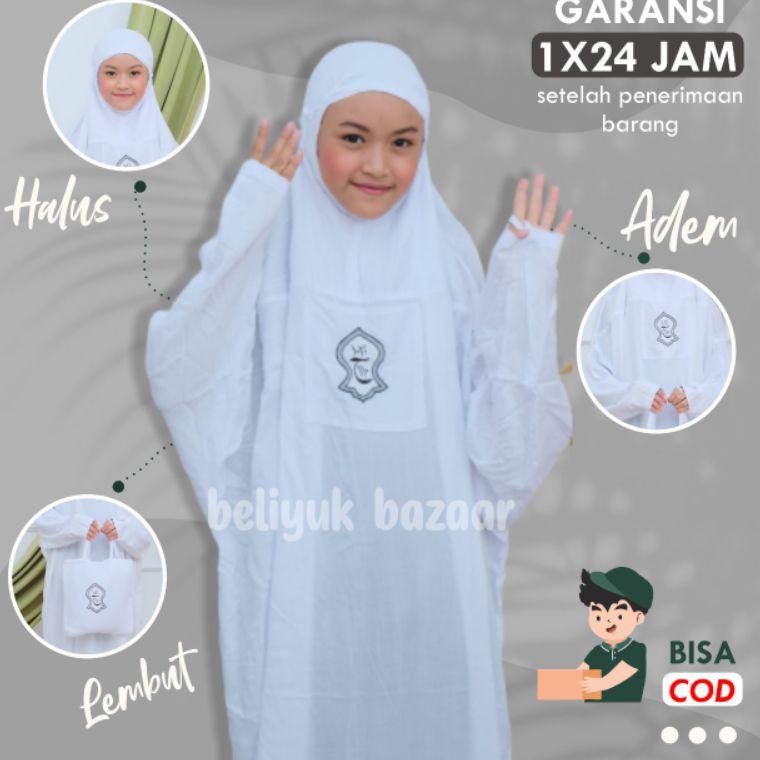W32 Mukena Anak Remaja Hadramaut Terusan Bali Terompah Polosan Warna Mukenah  Jumbo Rayon 5 Warna Pu