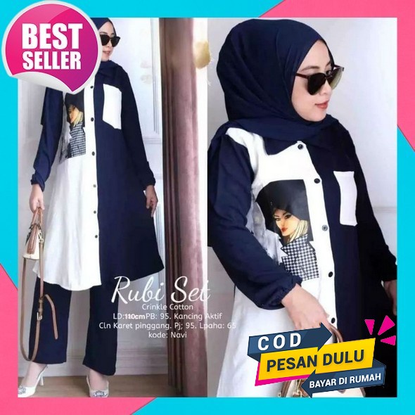 Ardina Set // Long Tunik //Setelan Crinkle//Setelan Cringkel Jumbo Ld 125//Setelan Rempel//One Set C