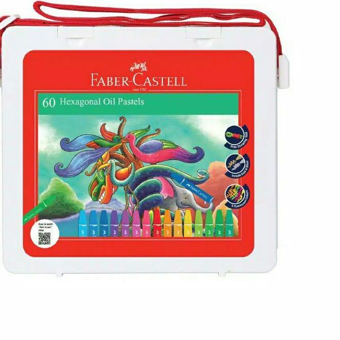 

Promo | HJ6 | Crayon oil pastel hexagonal Faber castell 60 warna FREE DRAWING TOOLS/Krayon minyak