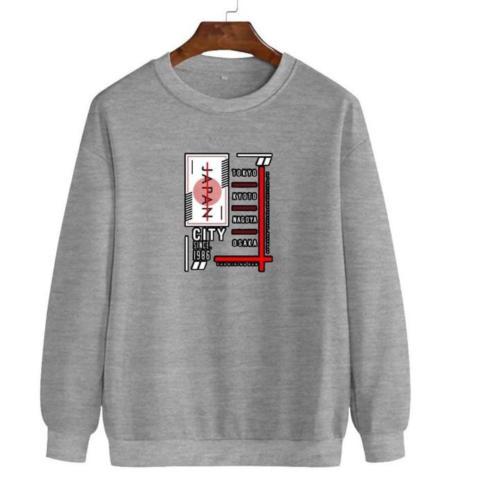 KRG.22Ja23n ‑ Sweater basic crewneck unisex sweater distro murah bahan berkualitas sablon digital Japan