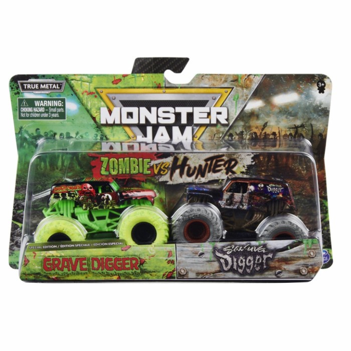 MONSTER JAM GRAVE DIGGER SON-UVA DIGGER SPIN MASTER METAL DIECAST 1:64 TERMURAH