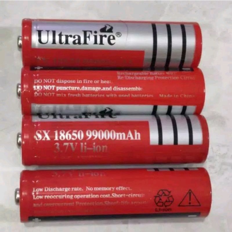 BATERAI 18650 3,7V BATRE RECHARGER ULTRAFIRE