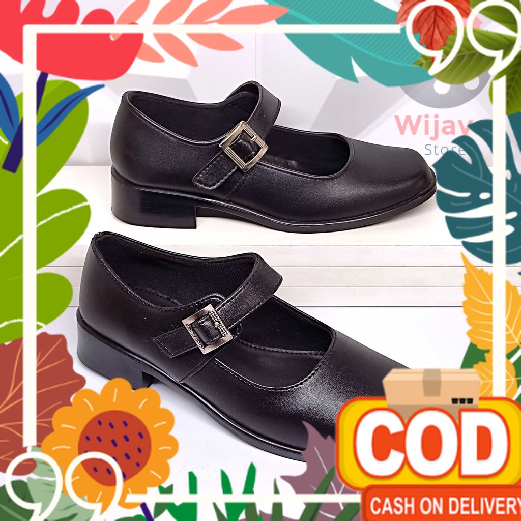 Polos Garis Corak  / JOLIE ASHLEY SEPATU PANTOFEL PASKIBRAKA WANITA PANTOPEL PASKIB PEREMPUAN