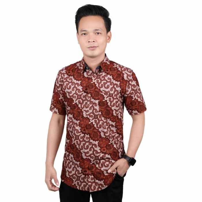 BATIK NETEYAM PRIA LENGAN PENDEK | KEMEJA BATIK PRIA SLIM FIT | BATIK PRIA KATUN PREMIUM