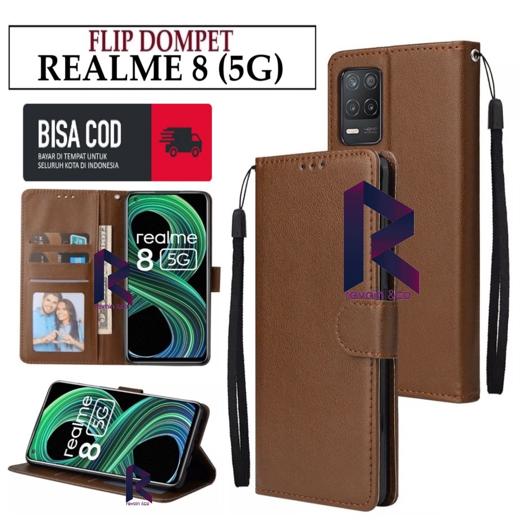 CASE REALME 8 5G FLIP WALLET LEATHER KULIT PREMIUM SARUNG BUKA TUTUP KESING HP FLIP CASE REALME 8 5G