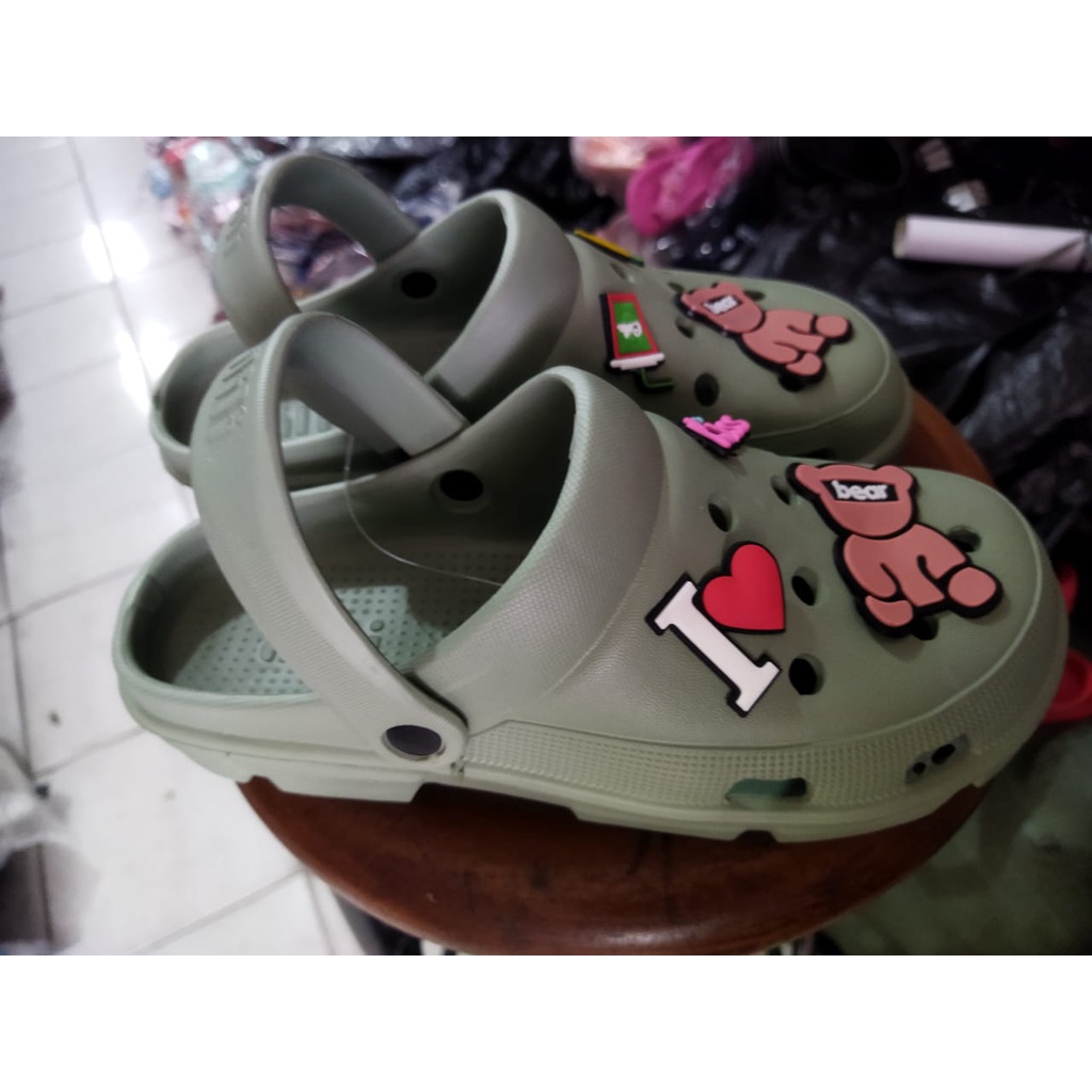 Sandal baim fuji wanita dewasa variasi jibbitz 805 (36-40) sandal wanita korean style murah/sandal baim dili golfer