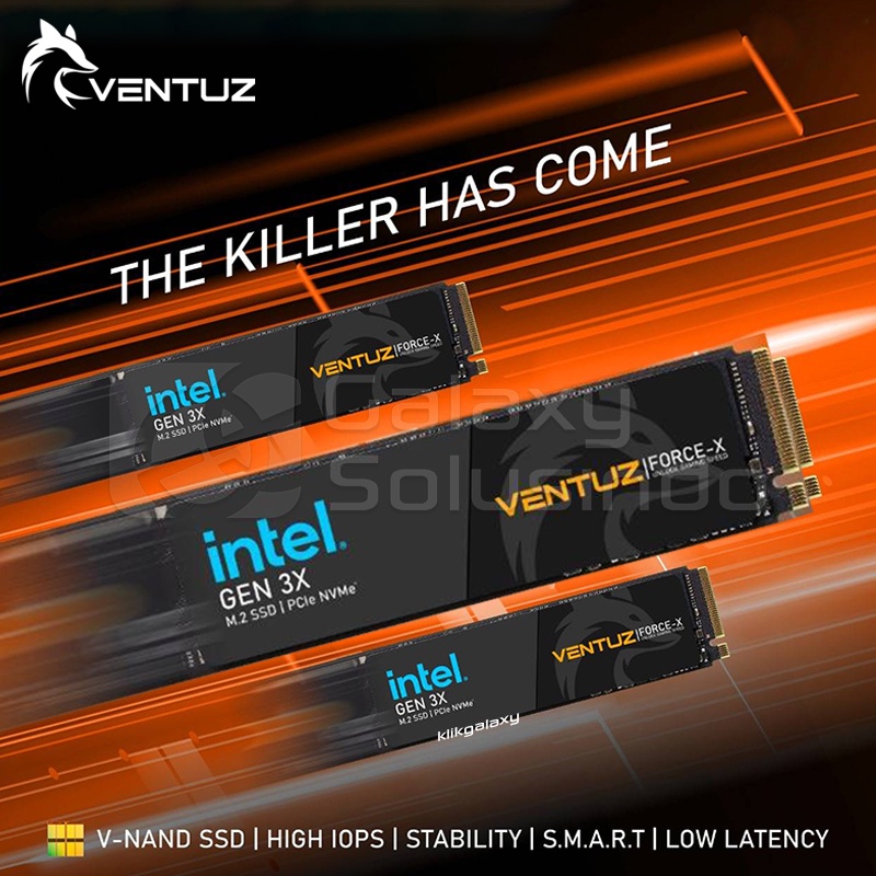 VENTUZ FORCE-X 512GB M.2 2280 NVMe PCie Gen3x4 SSD