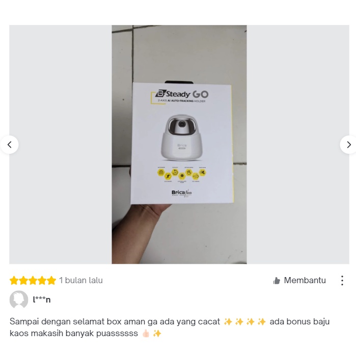 Brica B Steady GO 2 Axis AI Auto Tracking Holder Kamera HP Smart