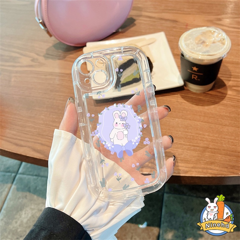 Soft Case Silikon Transparan Motif Bunga Ungu Untuk iPhone 14 13 12 11 Pro Max X Xr Xs Max 8 7 6 6s Plus SE