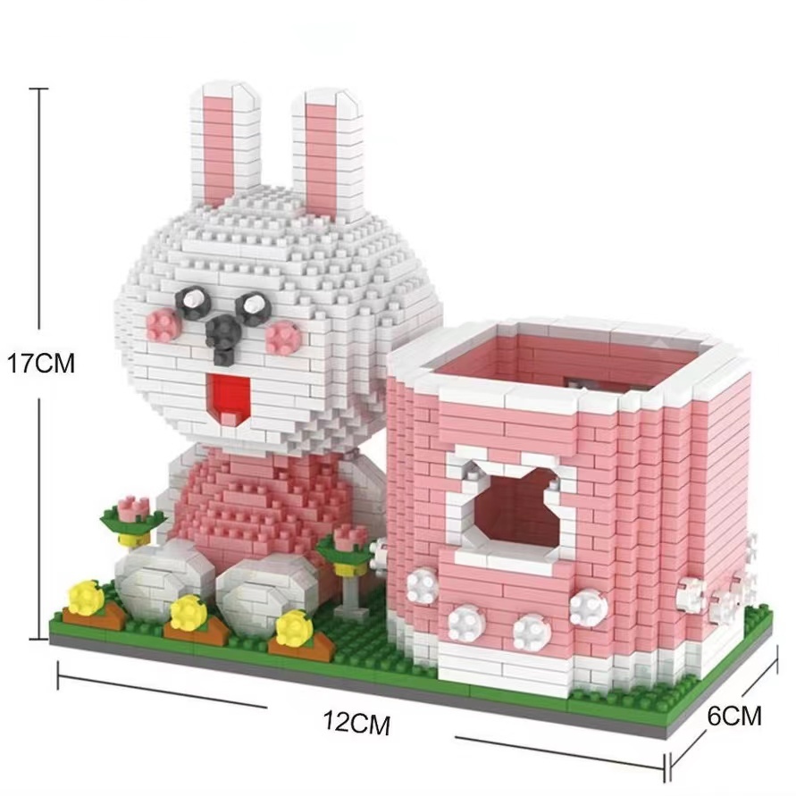 Miniatur Blok Bangunan Partikel Kompatibel Dengan Lego Spaceman Kartun Pen Holder Blok Bangunan Kenny Rabbit Mainan Disney Bell