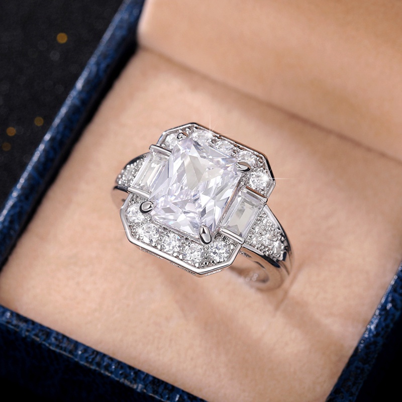 Cincin Kawin Desain Modern Dengan Cubic Zirconia Briliant Untuk Wanita2022Desain Baru Perhiasan Nikah Tunangan