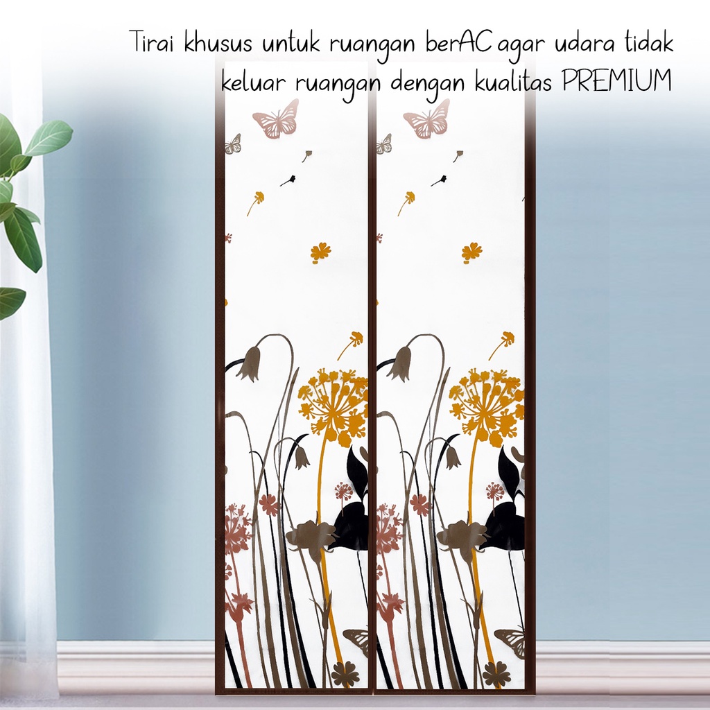 Tirai Magnet Pintu Ruang AC Anti Nyamuk Bahan PEVA Plastik Tebal Ukuran 90x210cm Motif Terbaru Perlengkapan Rumah Tangga Import Premium - M3 - Lucky Star