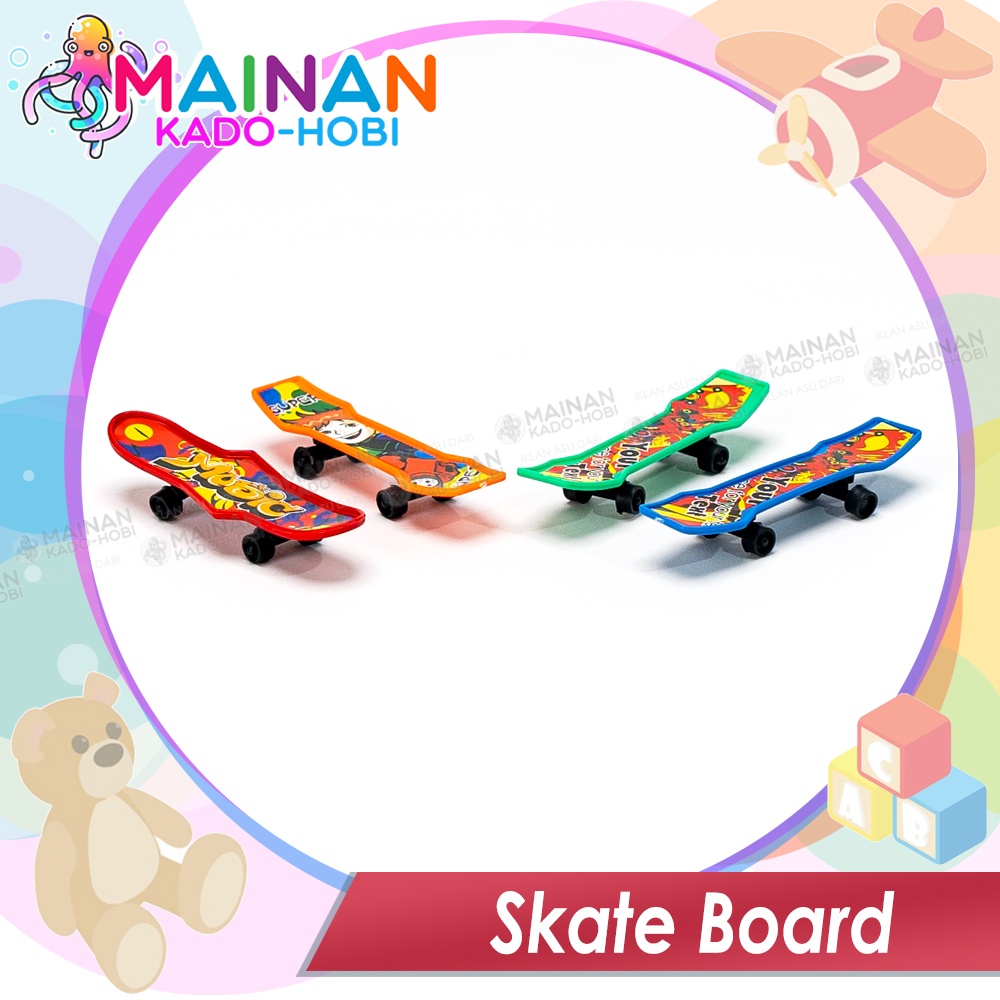 SOUVENIR KADO MAINAN ANAK MINIATUR MINI SKATE BOARD PAPAN SELUNCUR