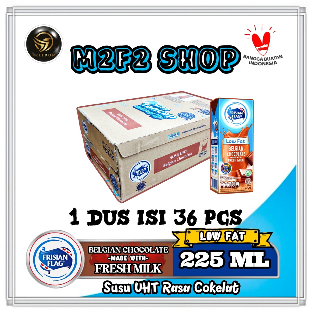 

Susu Bendera Frisian Flag Purefarm Low Fat Belgian Chocolate | Cokelat Kotak UHT - 225 ml (Kemasan Karton)