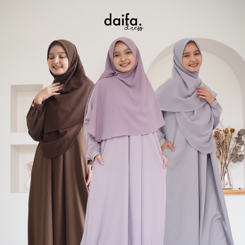 DAIFA DRESS By ZAFIYA - Gamis Dress Basic Simple Elegan Polos Lady Zara